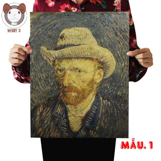 Poster IN SAO TRANH VANGOGH 51x36cm - MONA LISA - DA VINCI Vintage - Poster Trang Trí Vintage