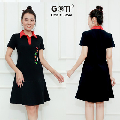 GOTI - SALE LẺ SIZE - Đầm Suông Dáng Ôm Đuôi Cá In Chữ Đầm Dạo Phố Đi Chơi 40-65kg 3317