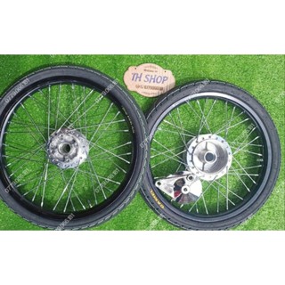 Bánh căm Future Wave niềng nhôm Excel thái lan đùm mạ crôm và má đùm sau vỏ ruột Camel gắn dòng xe Honda đĩa thắng trước