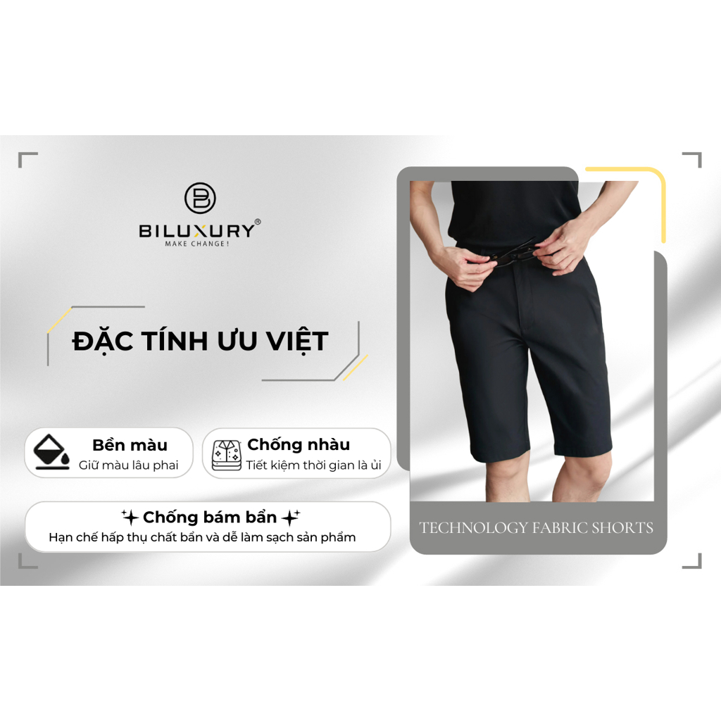 Quần Short Kaki Chống Nhăn 7QNKT001 Co Giãn, Bền Màu, Giữ Phom Dáng