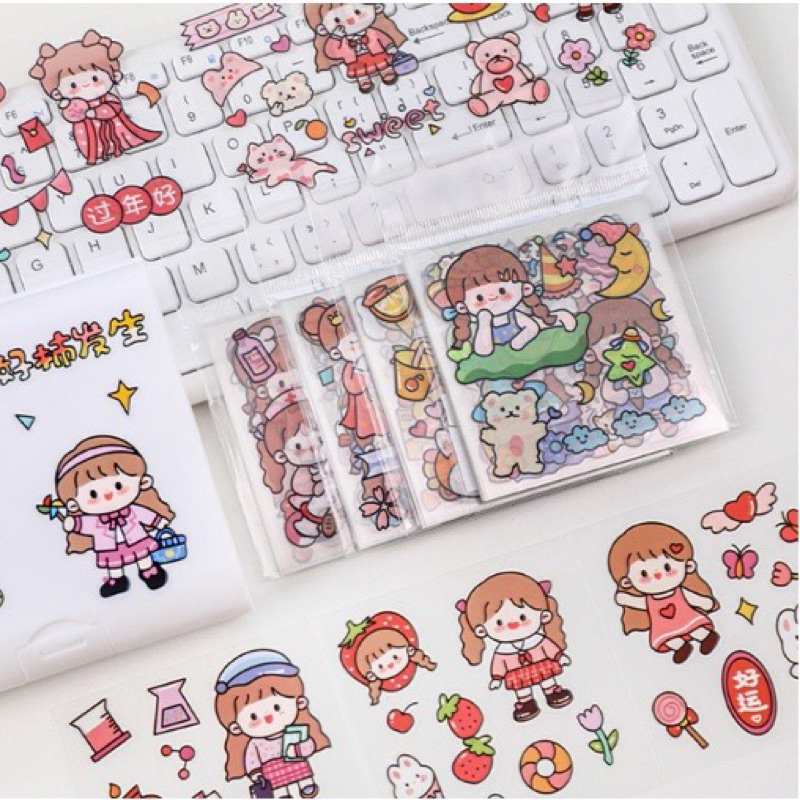 Sticker cute trang trí, flashcard và sổ tay mini dễ thương
