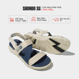 [Chính hãng] Giày SHONDO Sandals F6 sport đế be quai be xanh F6S2525