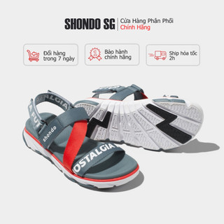 [Chính hãng] SHONDO Sandal F6 sport future xám đỏ thiết kế  giới hạn đế 3CM Nam Nữ