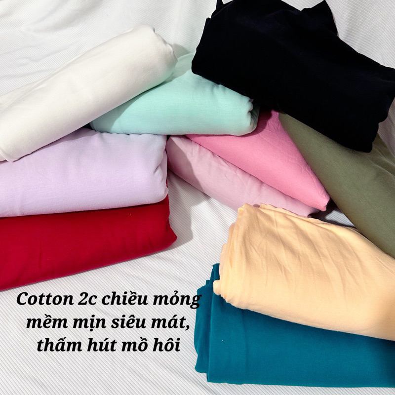 Vải cotton 2 chiều baby mềm mịn mỏng nhẹ, thoáng mát, thấm hút mồ hôi siêu tốt