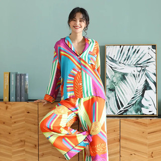 Bộ Pyjama Lụa Tay Dài Mặc Nhà / Printed Long PJ