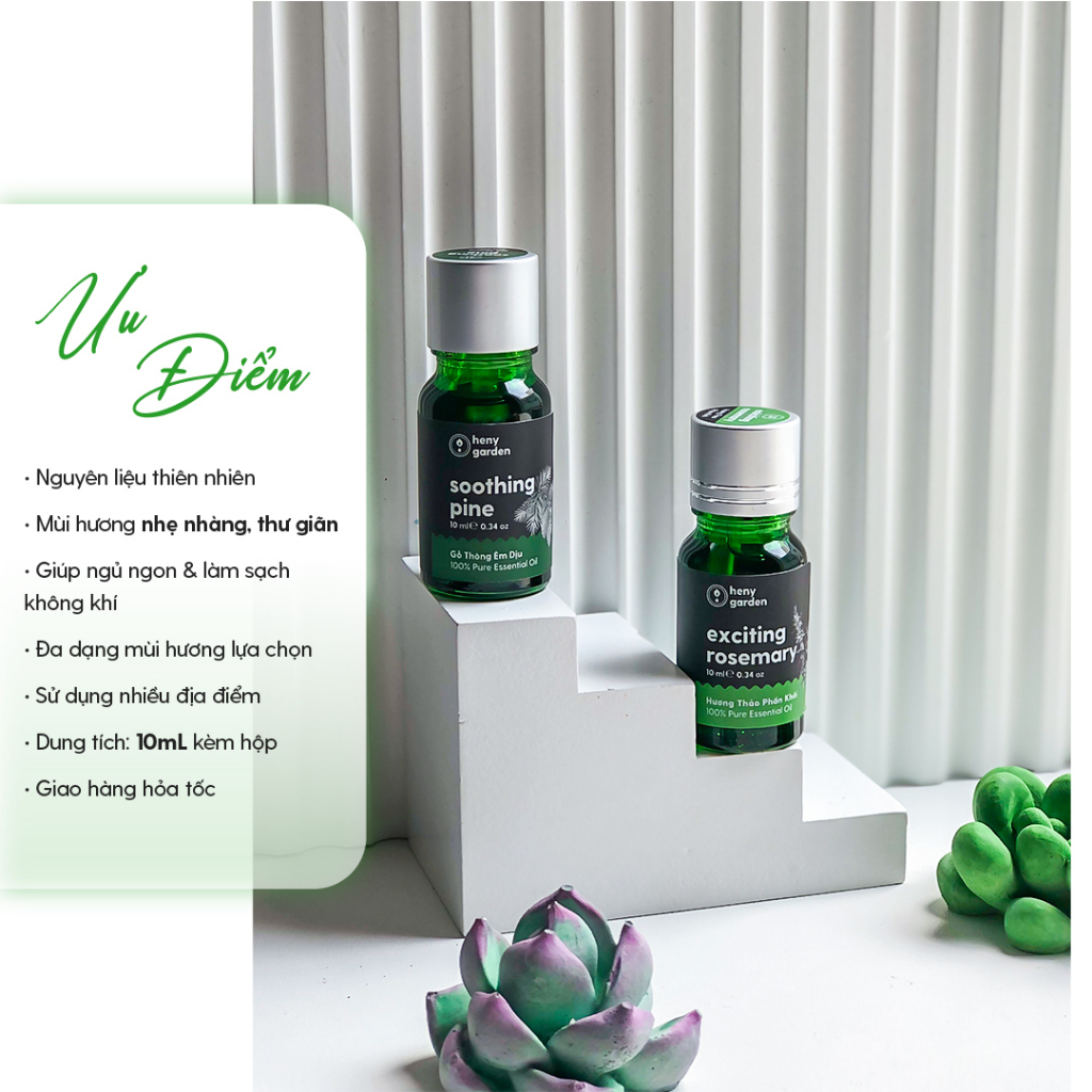 Tinh Dầu Cam Ngọt Organic Nguyên Chất Đậm Đặc Xông Thơm Phòng, Làm Nến Thơm Thiên Nhiên, Giúp Dễ Ngủ Heny Garden 10mL
