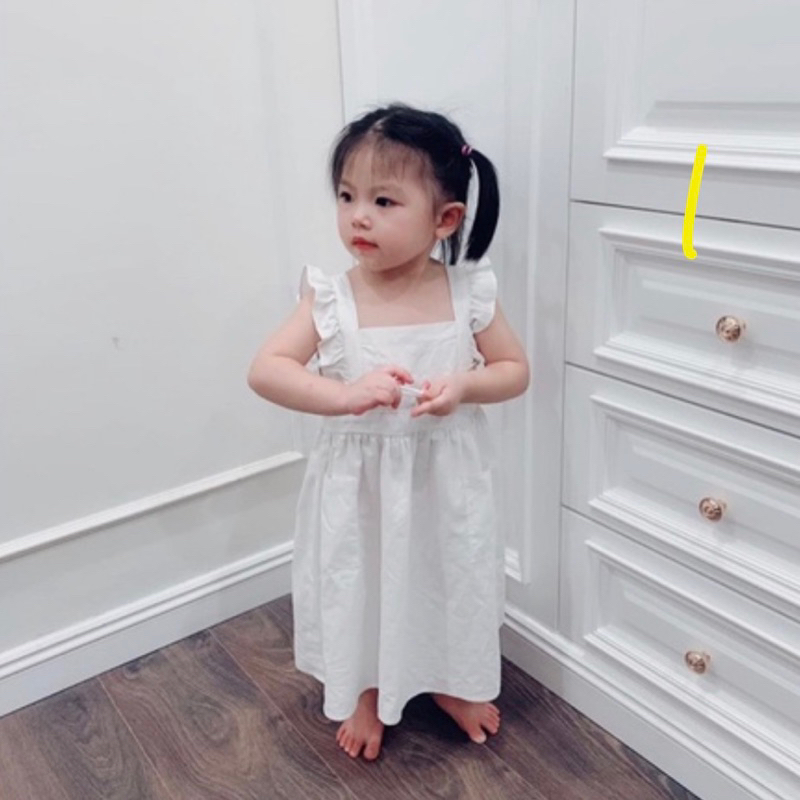 Váy trắng tay bèo size 18/24m-5/6y