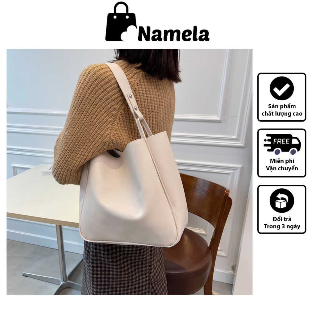 Túi Tote da nữ đeo vai Namela kẹp nách để sách vở đi học đi làm QCCC TX39