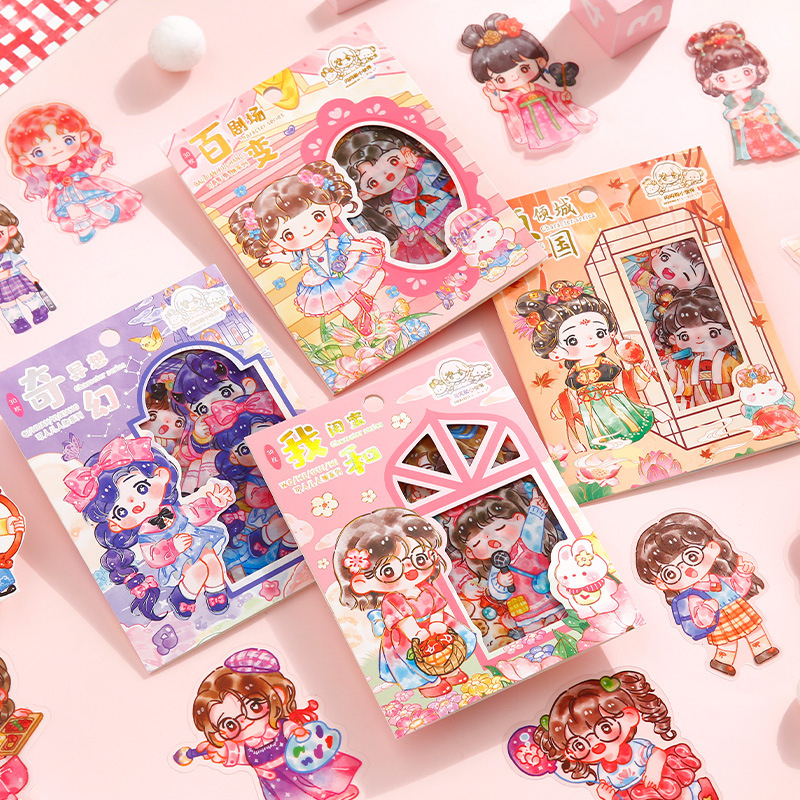 Set 30 miếng sticker cute hình dán trong suốt chống nước Thanh Xuân Mơ Mộng 100 x 130mm