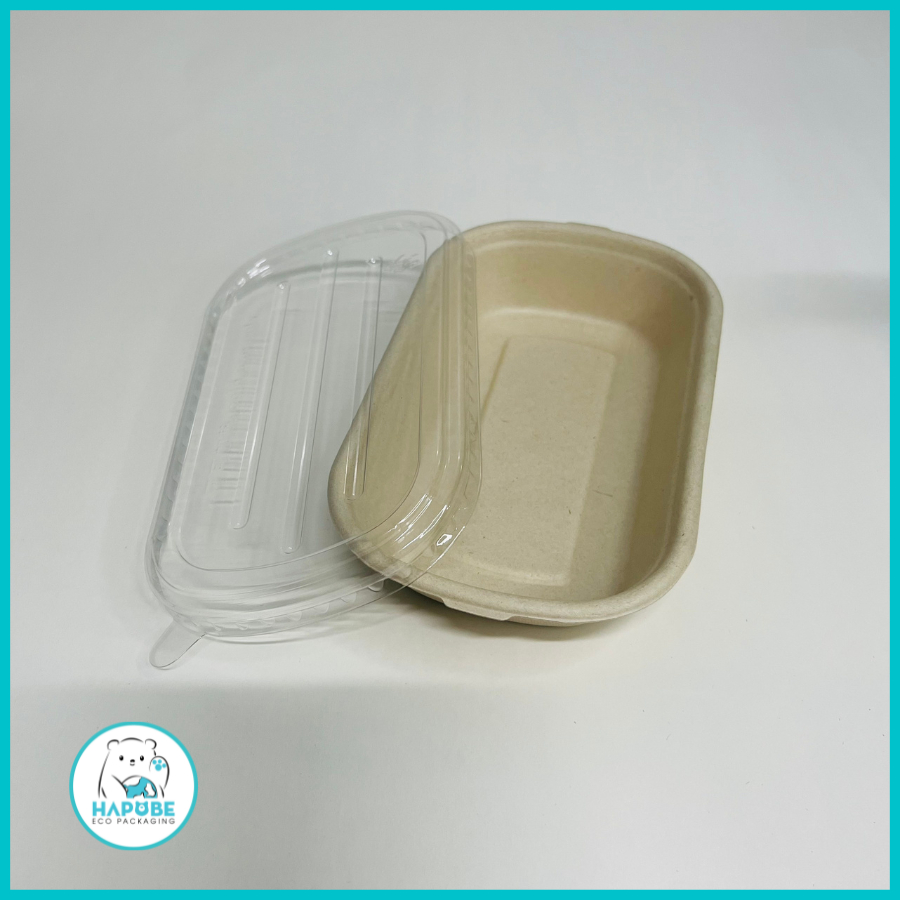 Combo 50 chiếc hộp bã mía oval 500ml BHZ019 có nắp