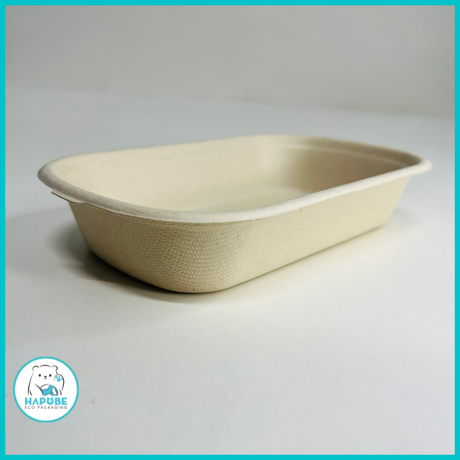 Combo 50 chiếc hộp bã mía oval 500ml BHZ019 có nắp