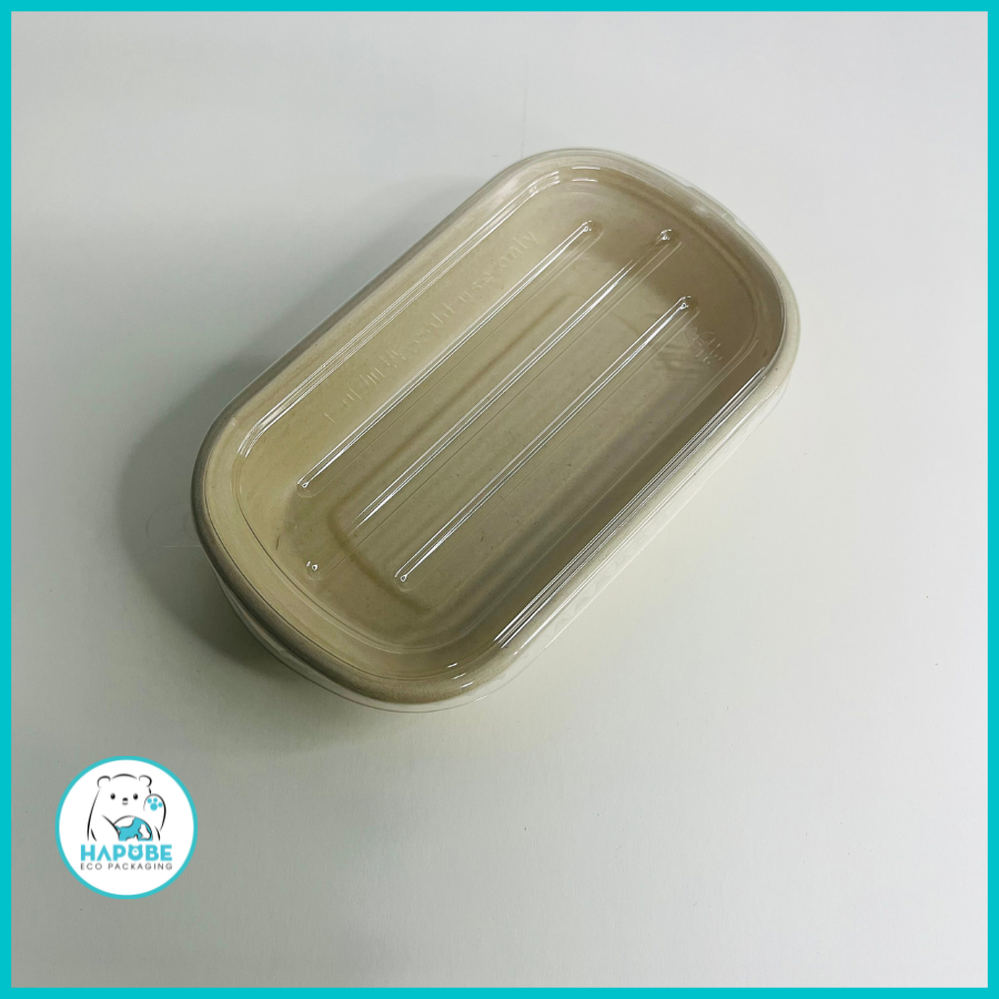 Combo 50 chiếc hộp bã mía oval 500ml BHZ019 có nắp