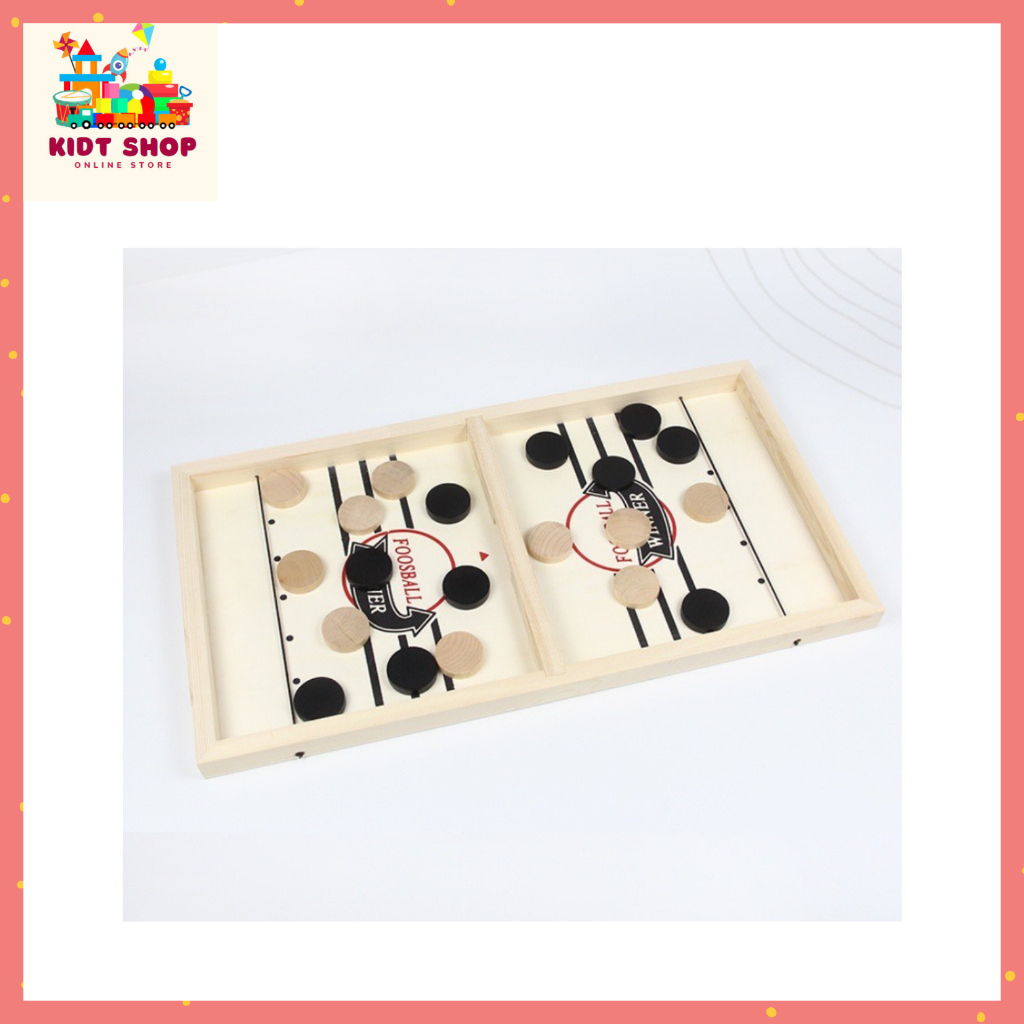 🎁Đồ Chơi Cờ Búng Khúc Côn Cầu Bàn Gỗ 54.7x24.5cm, rèn luyện khả năng tập trung cho bé - Món quà ý nghĩa