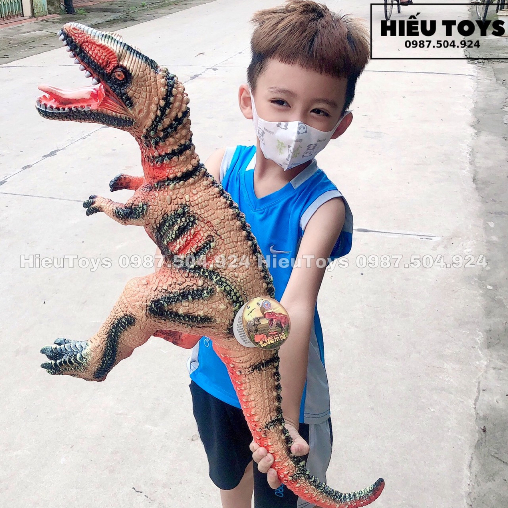 Mô Hình Khủng Long Bạo Chúa  T-Rex Size Lớn Chất Liệu Nhựa Mềm Có Âm Thanh Đồ Chơi Trẻ Em Hiếu Toys