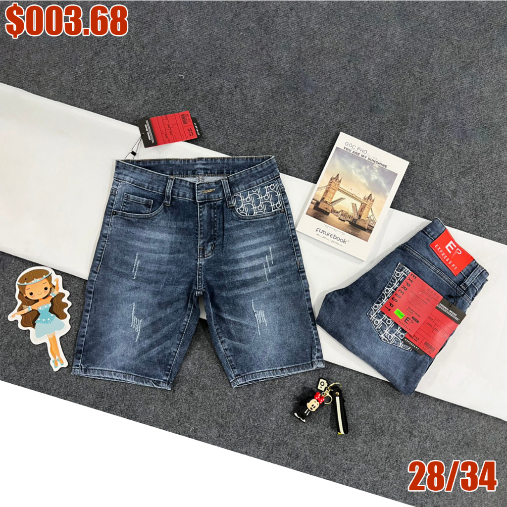(Xưởng chuyên sỉ) quần short nam cao cấp xanh đậm wash bạc nhẹ SC00368