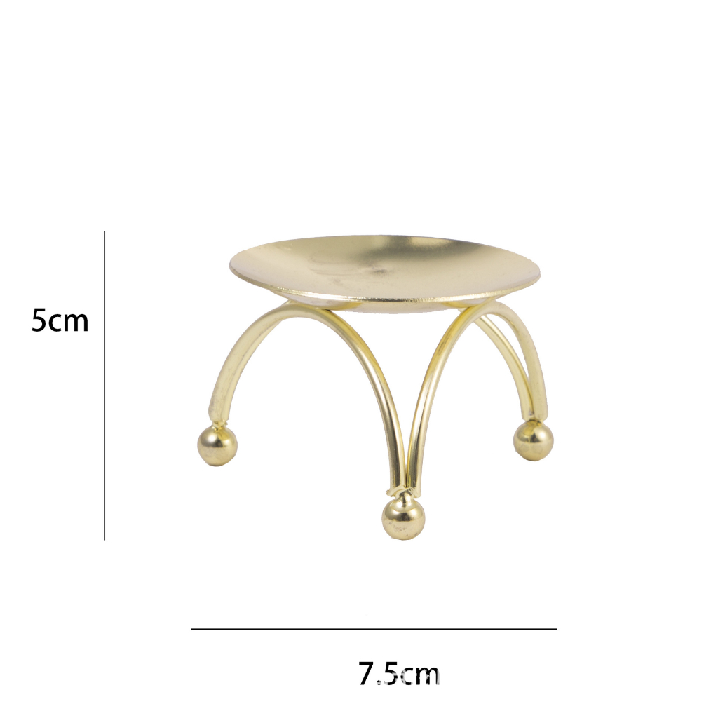 Giá đỡ nến 3 chân bằng kim loại dùng trang trí phòng khách, phòng ngủ, phòng làm việc