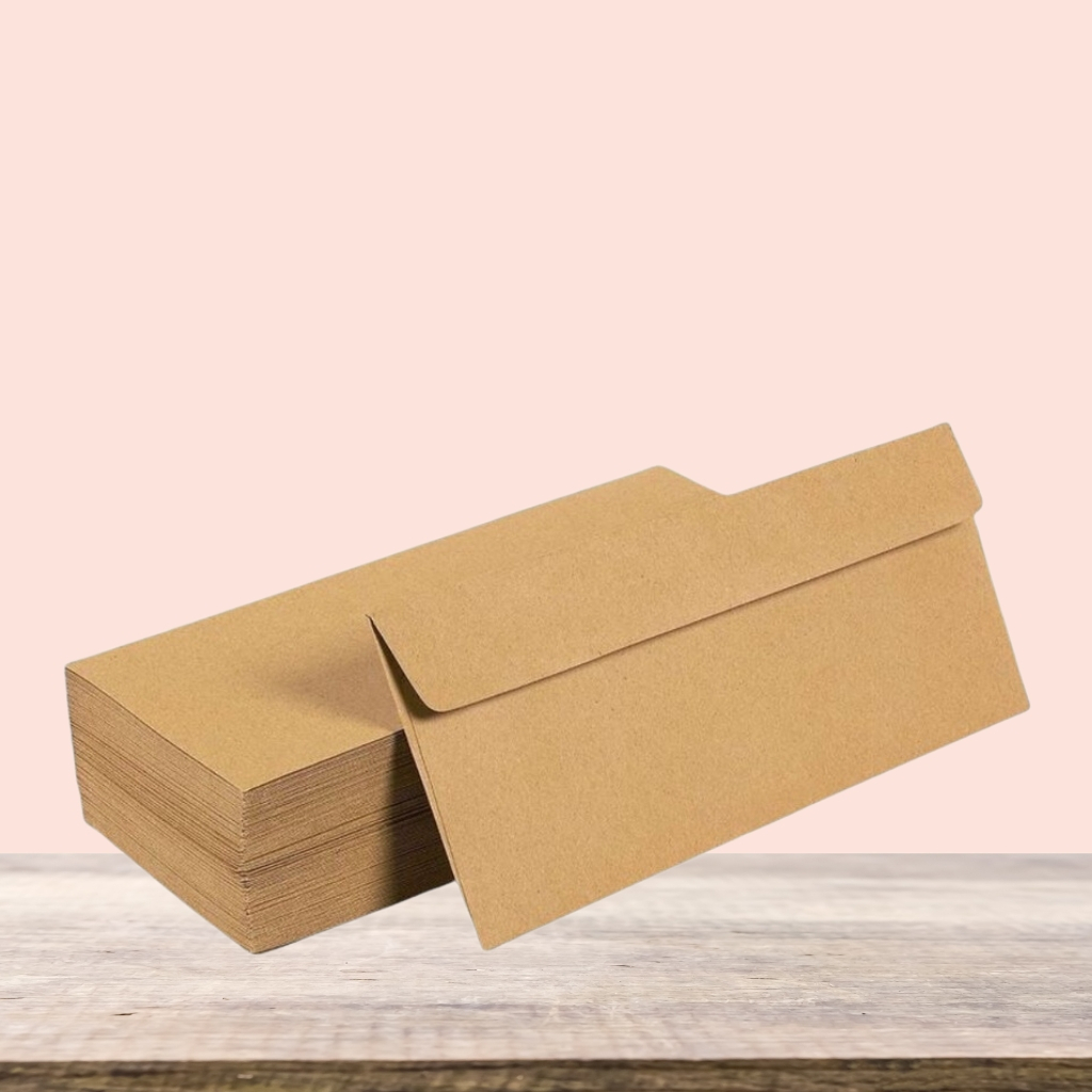 Phong bì kraft, bao thư kraft 12x22cm thiết kế nắp ngang phong cách vintage giá rẻ và chất lượng - INGIAREGOVAP