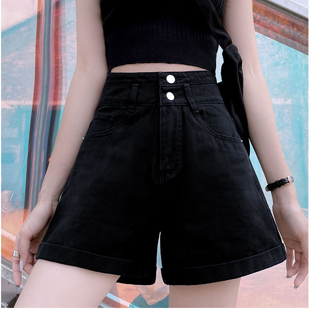 Quần Shorts Jeans Nữ 2 Cúc - Quần Short bò Nữ Cạp Cao Phong Cách Hàn Quốc BeuClothing | BigBuy360 - bigbuy360.vn