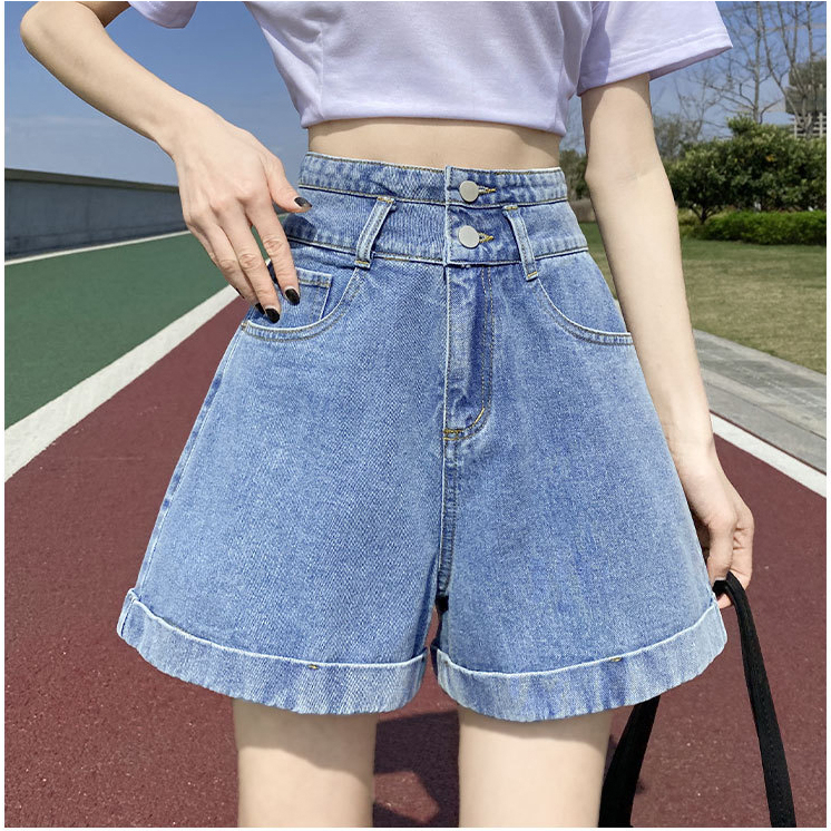 Quần Shorts Jeans Nữ 2 Cúc - Quần Short bò Nữ Cạp Cao Phong Cách Hàn Quốc BeuClothing | BigBuy360 - bigbuy360.vn