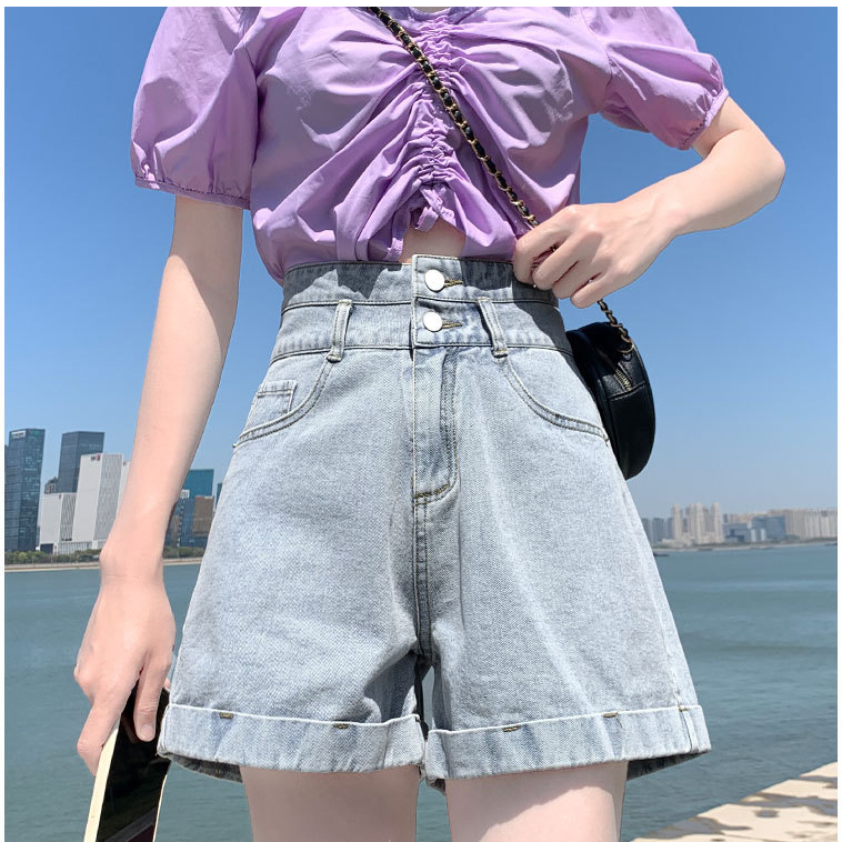 Quần Shorts Jeans Nữ 2 Cúc - Quần Short bò Nữ Cạp Cao Phong Cách Hàn Quốc BeuClothing | BigBuy360 - bigbuy360.vn