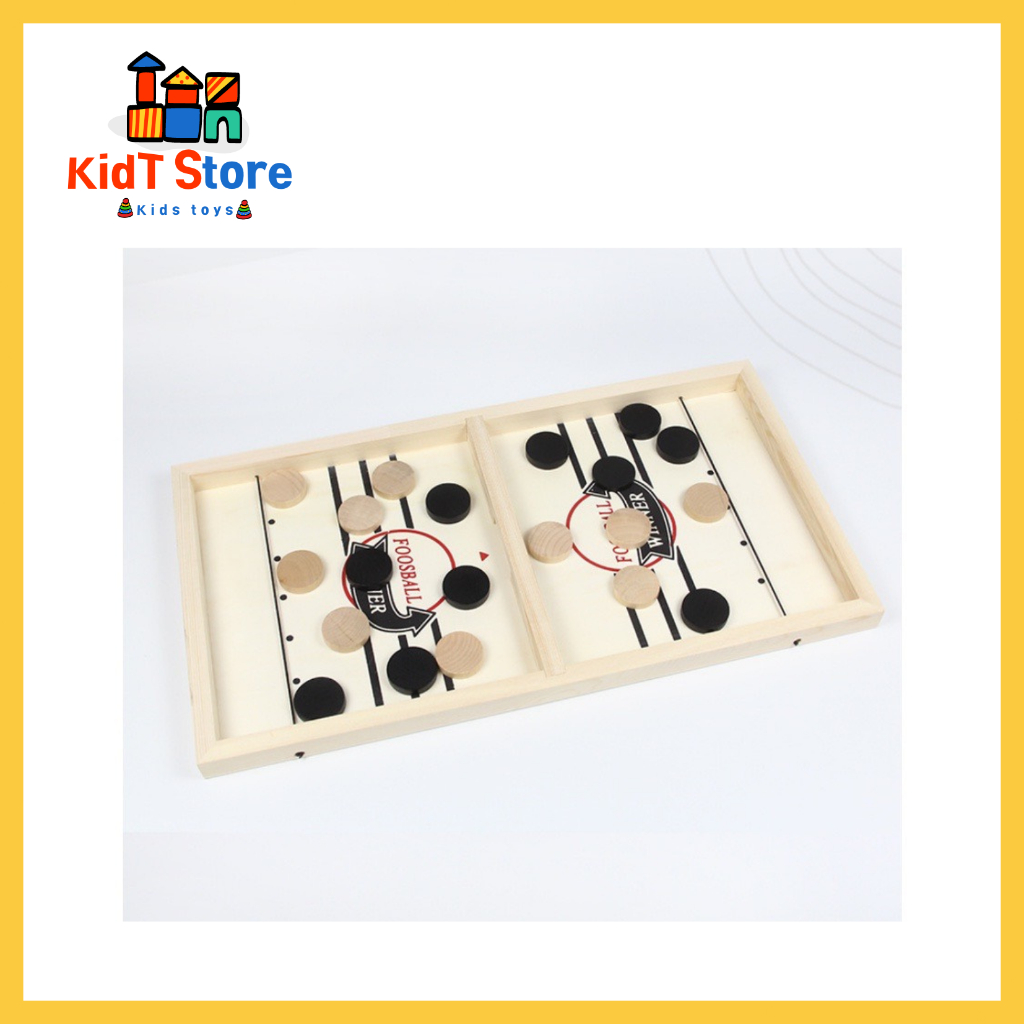 🎁Đồ Chơi Cờ Búng Khúc Côn Cầu Bàn Gỗ 54.7x24.5cm, rèn luyện khả năng tập trung cho bé