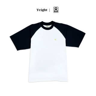 Áo Thun Raglan Nam Nữ Đơn Giản, Teight Raglan Tee, White