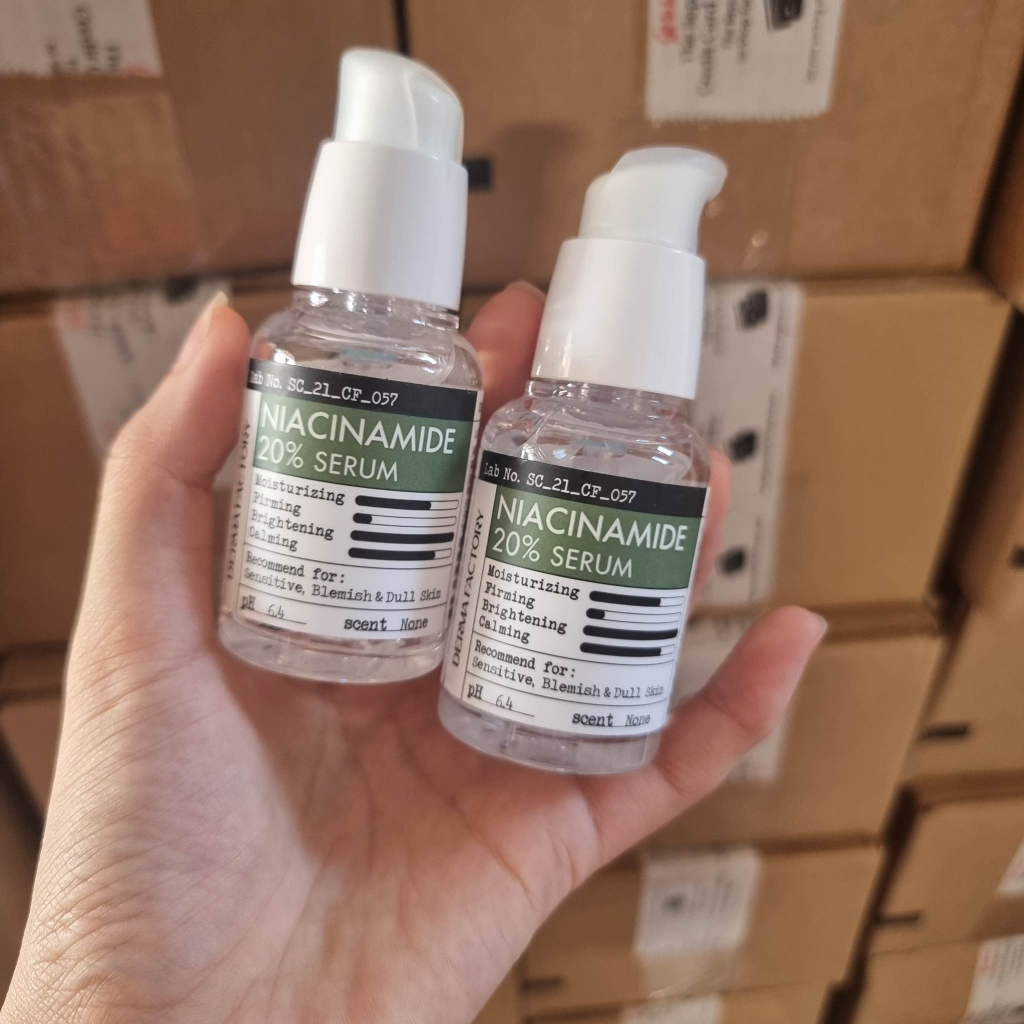Serum sáng da, giảm thâm, cân bằng dầu thừa Niacinamide 20% Derma Factory 30ml