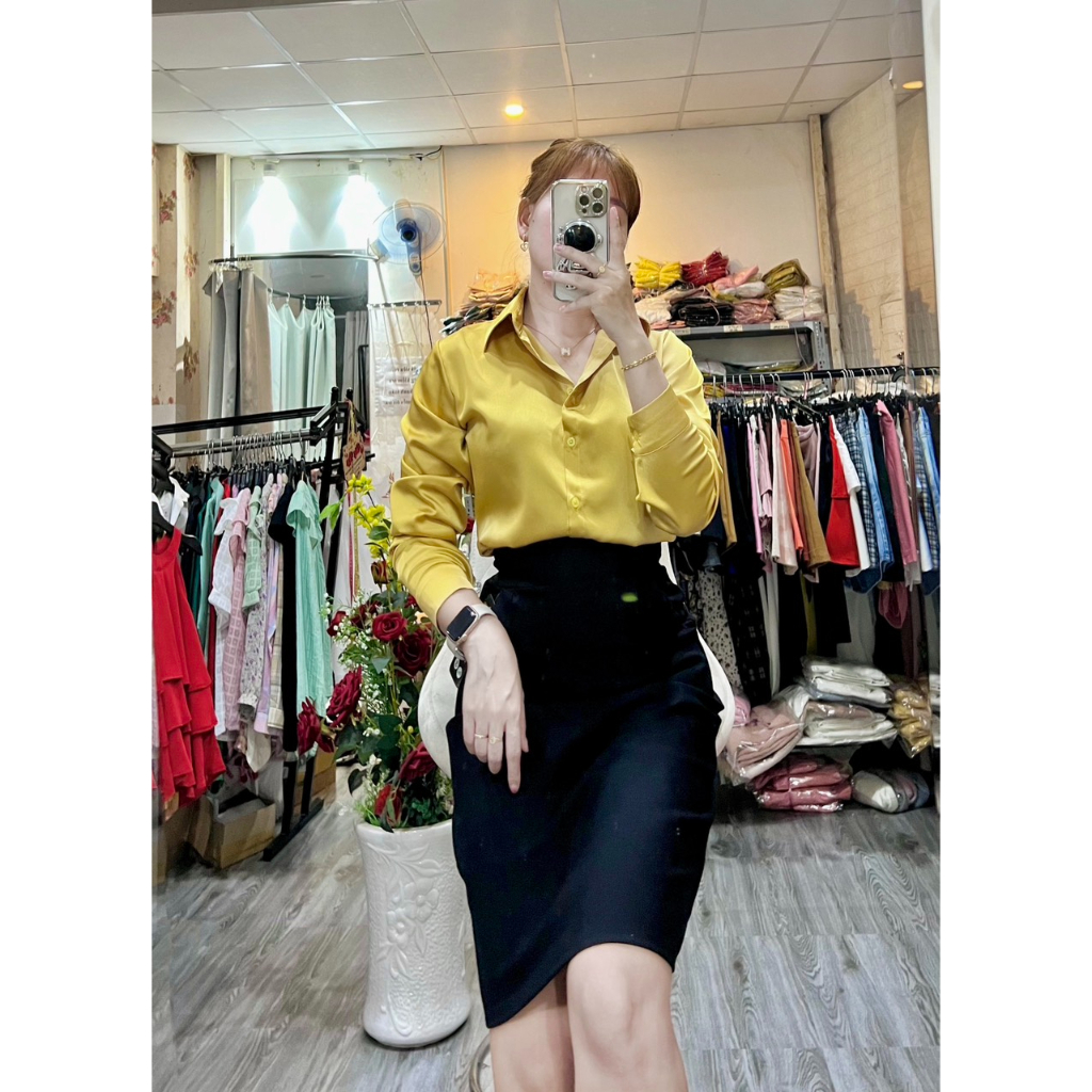HÌNH THẬT 100% CÓ VIDEO- ÁO SƠ MI LỤA SATIN CAO CẤP