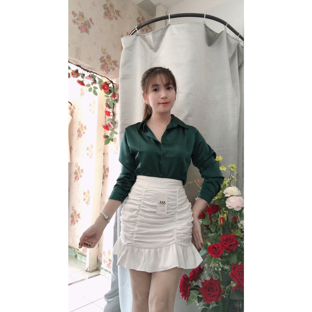 HÌNH THẬT 100% CÓ VIDEO- ÁO SƠ MI LỤA SATIN CAO CẤP
