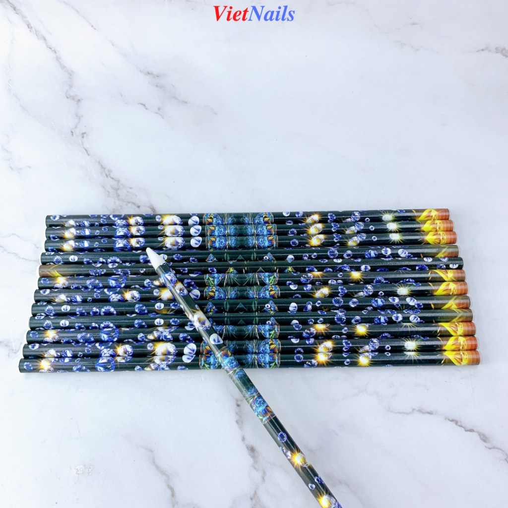 Combo Bút Nến Chấm Đá Nail Và Khay Đá Tròn Nữa Chân 12 Màu