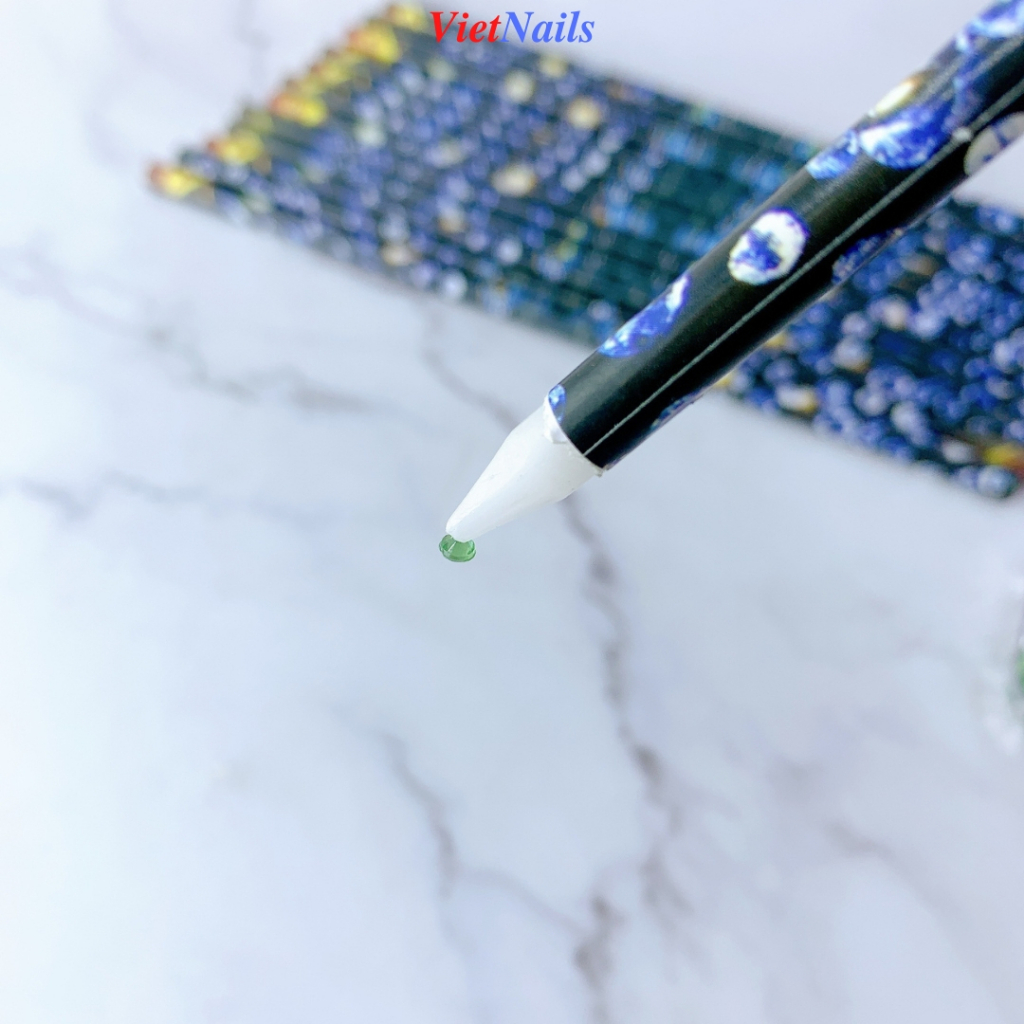 Combo Bút Nến Chấm Đá Nail Và Khay Đá Tròn Nữa Chân 12 Màu