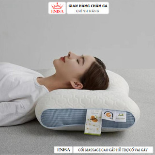 Gối massage cao cấp nhật bản, gối thư giãn, gối hỗ trợ cổ vai gáy - enisa - gms001