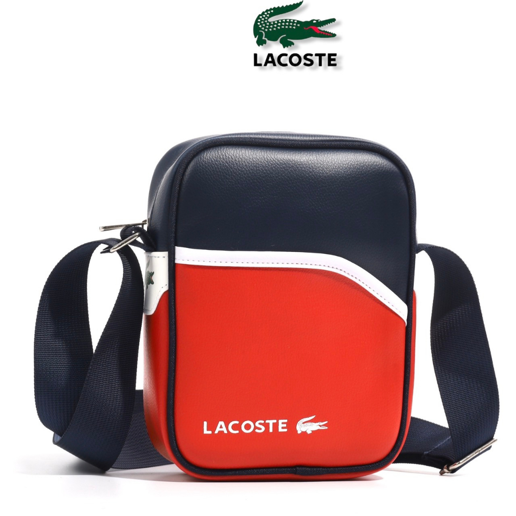 Túi đeo chéo lacoste mẫu mới chất liệu da si, chống thấm nước