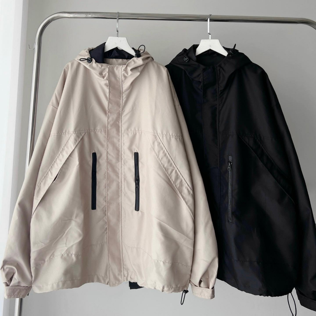 Áo khoác dù trơn / form rộng unisex (Ảnh shop tự chụp)