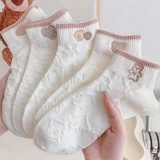 Vớ Cổ Thấp Thoáng Khí Phong，Họa Tiết Gấu Dễ Thương Cho Nữ