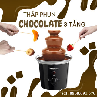 <ĐỨC> Tháp phun socola 3 tầng BESTRON thép không gỉ