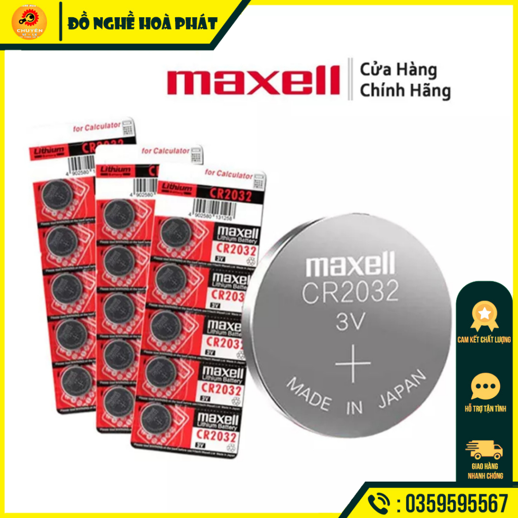 Pin CR2032 Maxell 3V vỉ 5 viên chất lượng cao - Hàng chính hãng