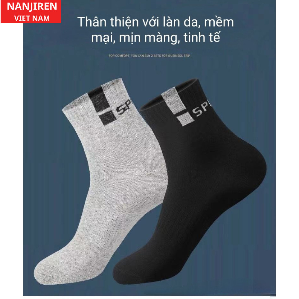 Tất Nam Vớ Cổ Cao Cotton Nanjiren Co Giãn Cao Cấp