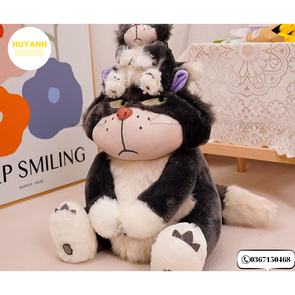 Mèo Bông Lucifer Disney Đồ Chơi Nhồi Bông Hoạt Hình. Size 80cm ( Hàng Có Sẵn ).Hàng Nhập Khẩu .