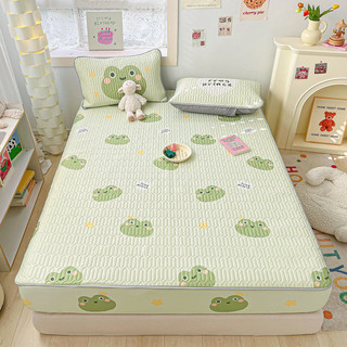 Chiếu cao su non bọc đệm, Chiếu bo chun kèm 2 vỏ gối nằm