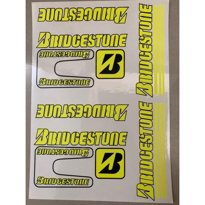 Bộ tem dán xe đạp Bridgestone màu vàng dạ quang hàng nhập Thái Lan chất lượng cao dành trang trí riêng cho dòng xe này