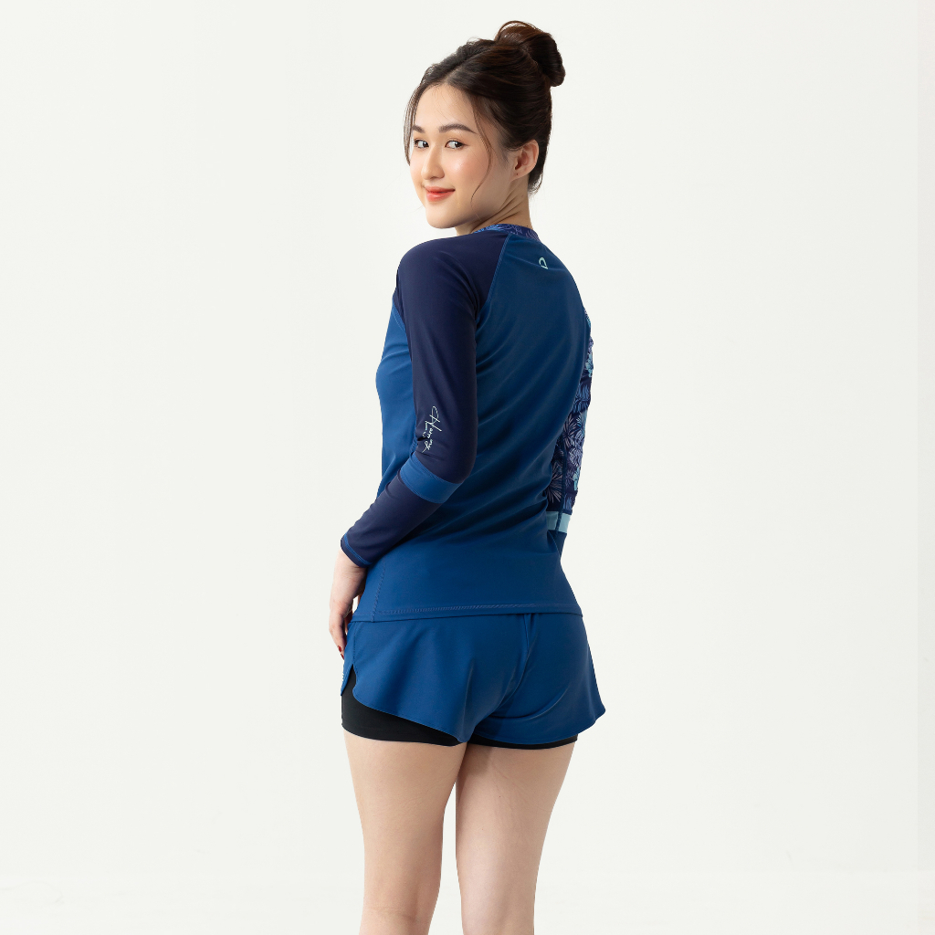 Áo bơi nữ tay dài khoá kéo Harmony Galaxy Sobie