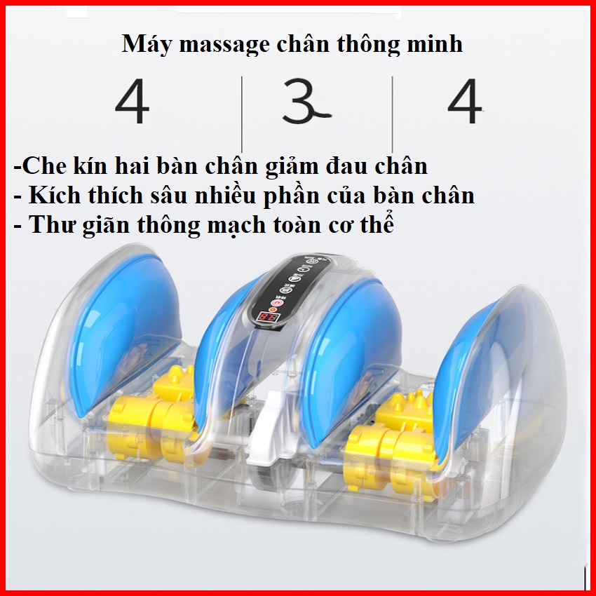 Máy massage chân EMS cao cấp trị liệu bàn chân, bắp chân, xoa bóp, bấm huyệt, giúp lưu thông khí huyết - BH 12 tháng