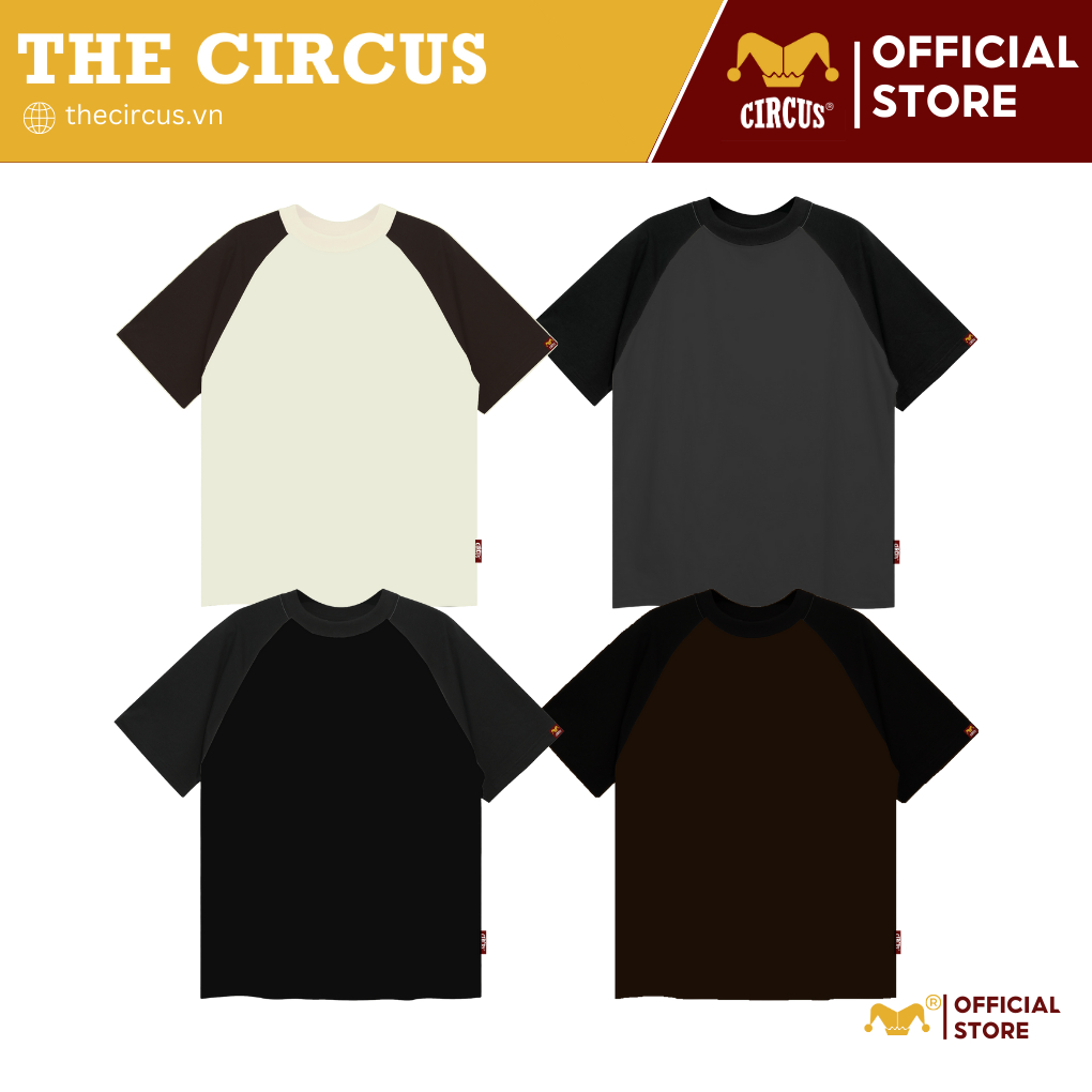 Áo thun Raglan trơn form boxy unisex oversize Local Brand Circus 100% Cotton - Mã Basic R00