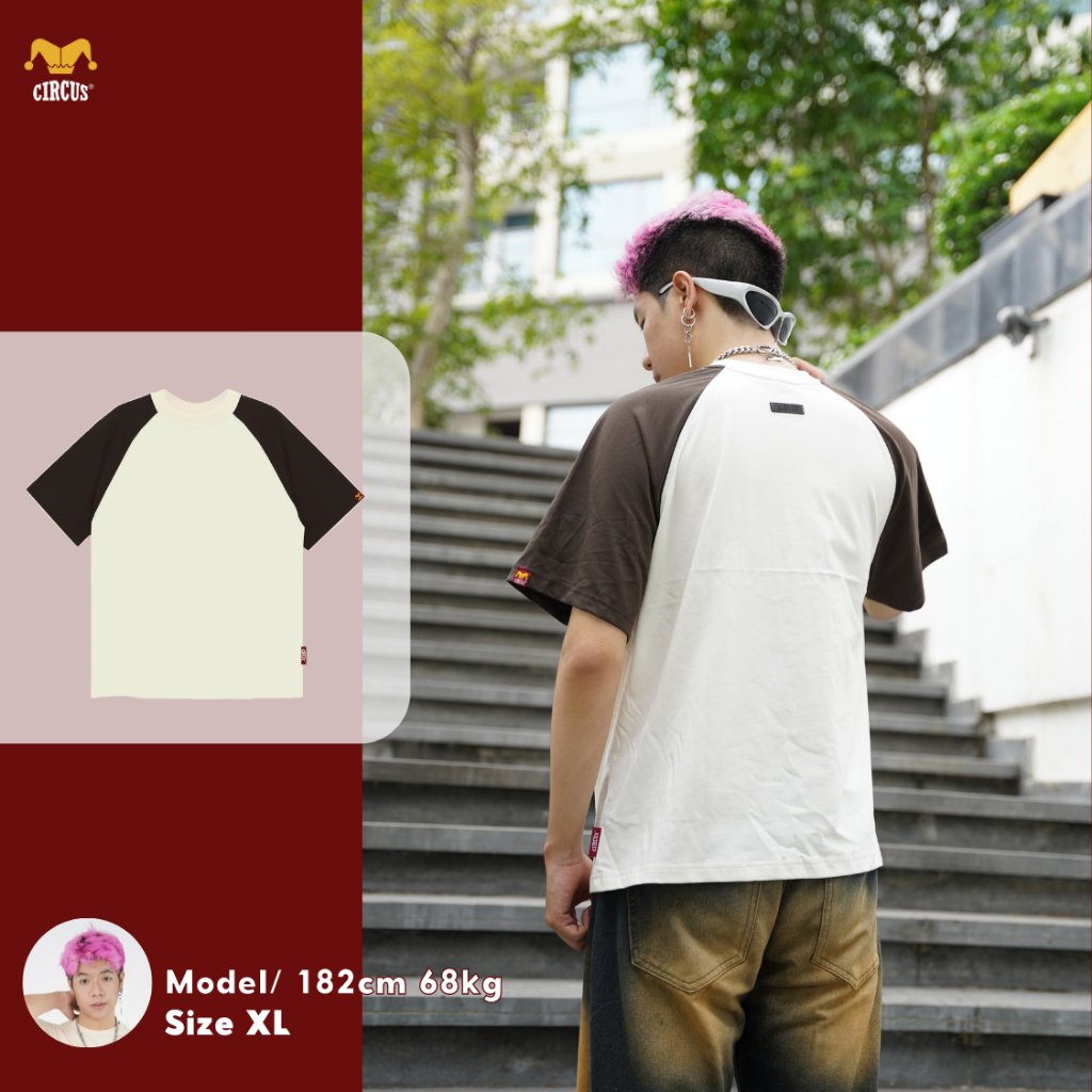 Áo thun Raglan trơn form boxy unisex oversize Local Brand Circus 100% Cotton - Mã Basic R00