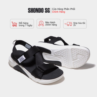 Shondo Sandals F7 Racing đế trắng phối đen quai đen F7R0010