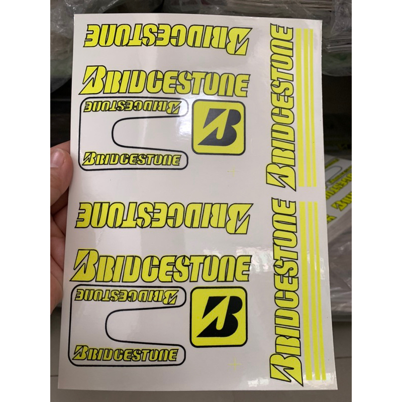 Bộ tem dán xe đạp Bridgestone màu vàng dạ quang hàng nhập Thái Lan chất lượng cao dành trang trí riêng cho dòng xe này