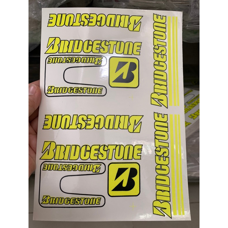 Bộ tem dán xe đạp Bridgestone màu vàng dạ quang hàng nhập Thái Lan chất lượng cao dành trang trí riêng cho dòng xe này