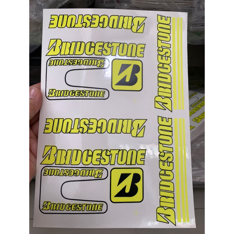 Bộ tem dán xe đạp Bridgestone màu vàng dạ quang hàng nhập Thái Lan chất lượng cao dành trang trí riêng cho dòng xe này
