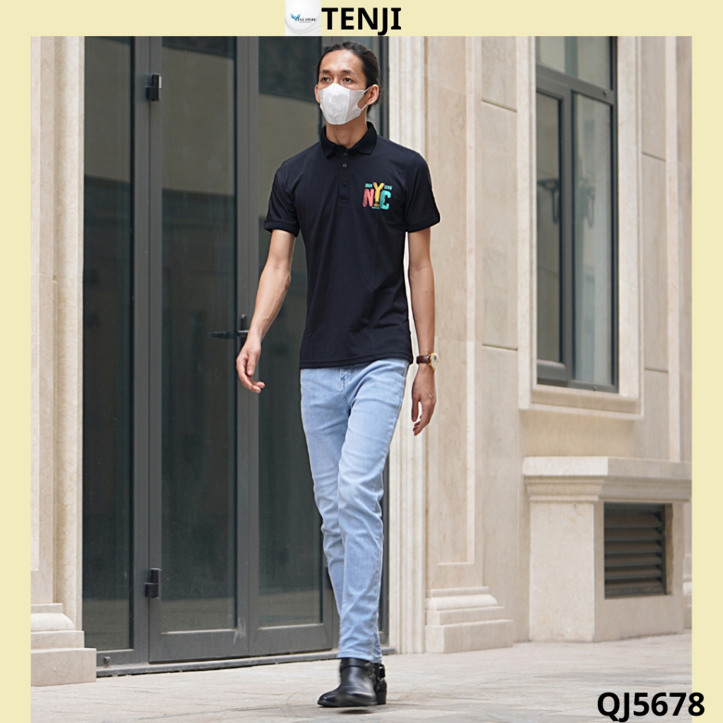 Quần jean nam xanh TENJI QJ5678 chất bò họa tiết trơn, đen trơn cá tính kiểu dáng kinny size 28-32+34